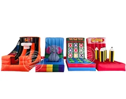 4 in 1 Or seperate game Inflatable Carnival Game, Inflatable Basketball Hoop, Target Ring Tossing Game Party Sport Games