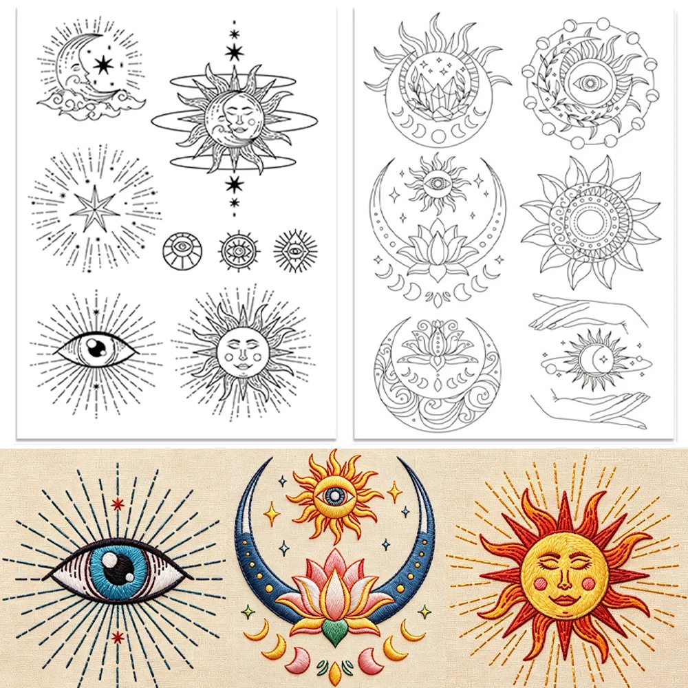 Sun Moon Pattern Water Soluble - đánh giá và giá Embroidery Lovers