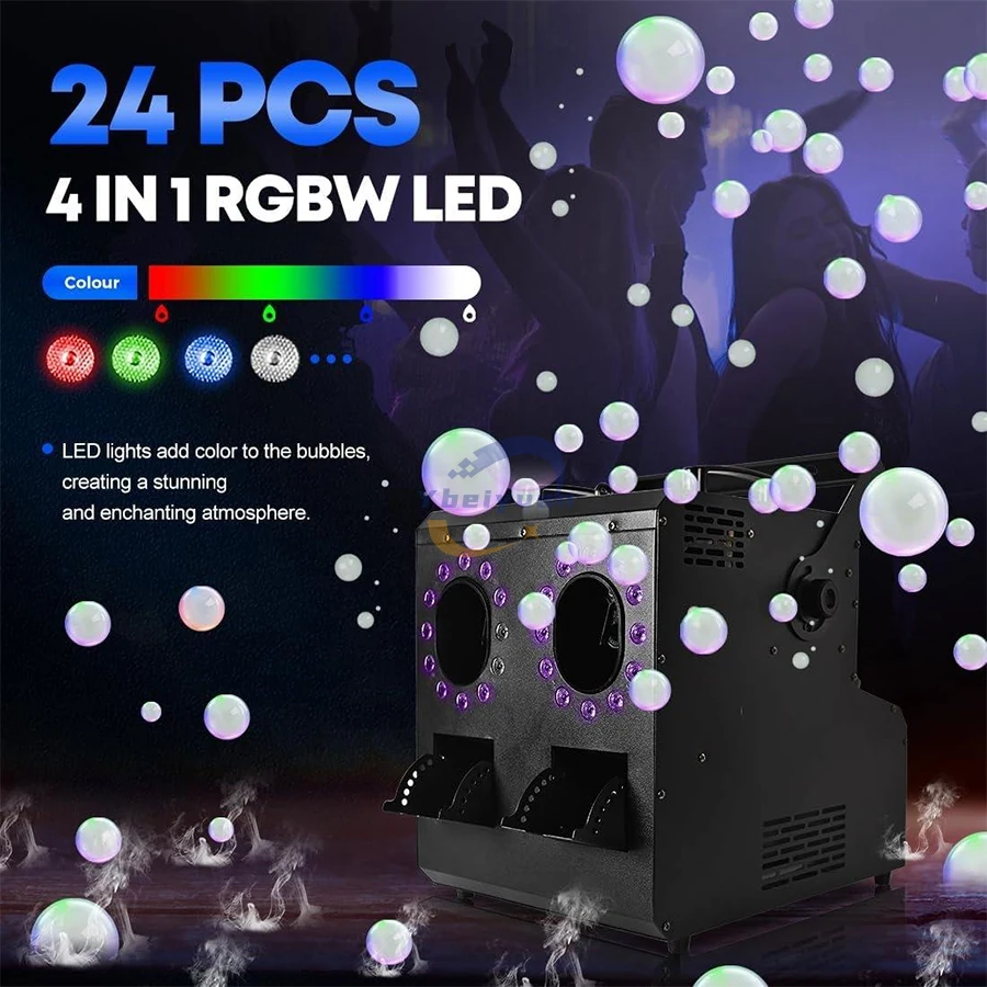 Im freien Wasserdichte 1500W Dual Loch LED Rauch Blase Maschine RGBW DMX Fernbedienung Disco Bühne Hochzeit Blase Spray Ausrüstung – Detail 1