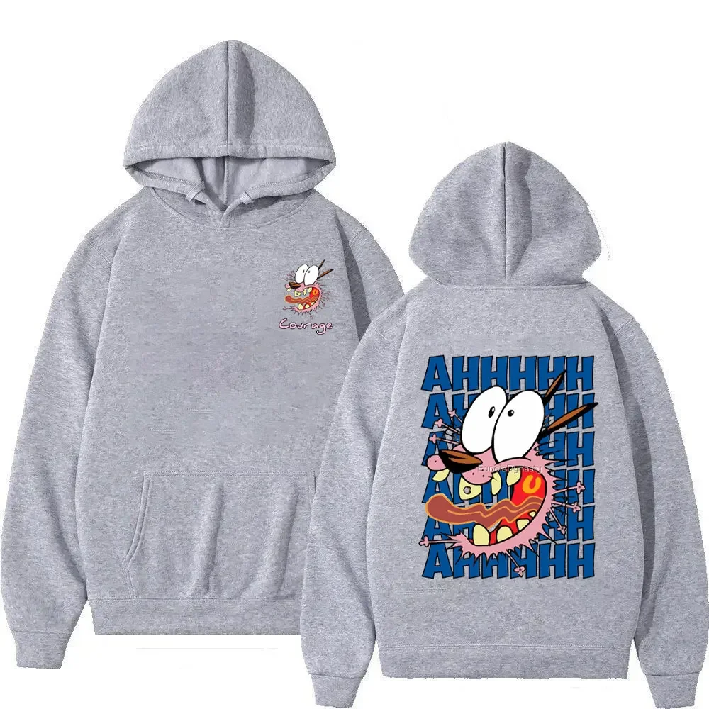 Moed De Lafaardly Hond Logo Hoodies Dubbelzijdig Print Mannen Vrouwen Mode Drop-schouder Mouw Sweatshirt Cartoon 90's trui