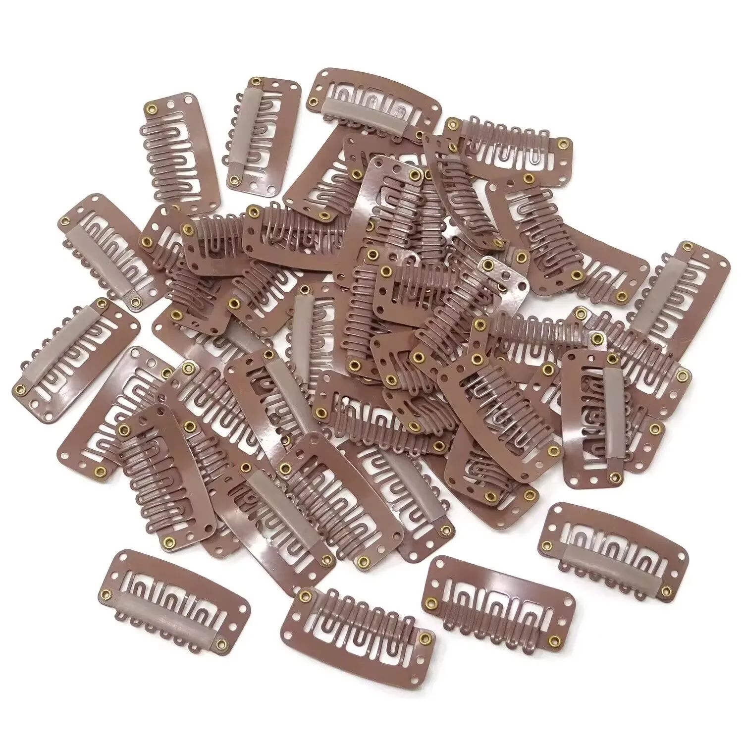 50 Stuks 2.8 Cm Hair Extensions Clip Haar Clips Voor Haar Snap Clips Met Siliconen Terug Pruik Clips Voor clip In Weave Pruik Accessoires