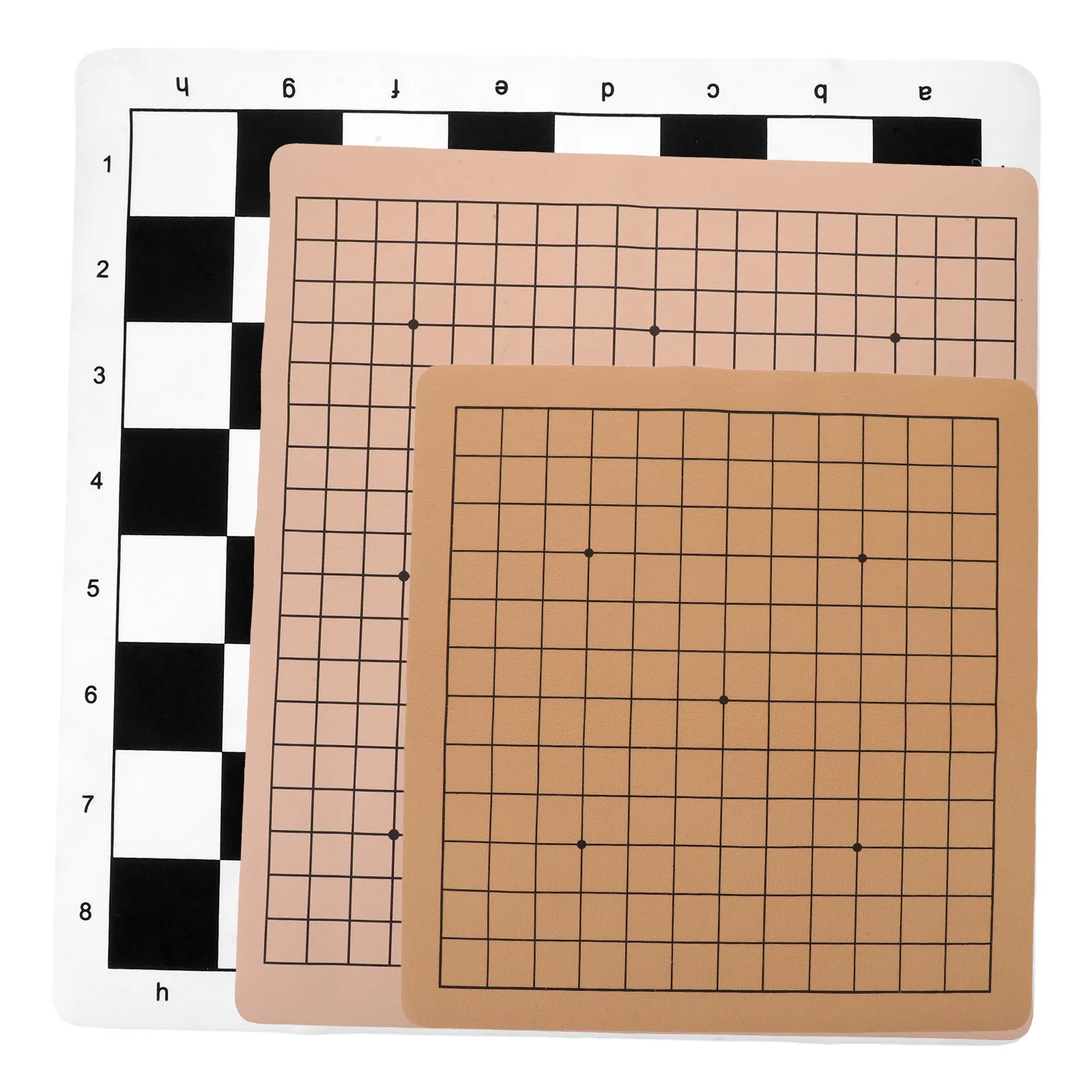 

3Pcs Portable Fold Up Double Sided Xiangqi Chessboard Roll Up Game Mat Chinese Supply for Travel Casual Play