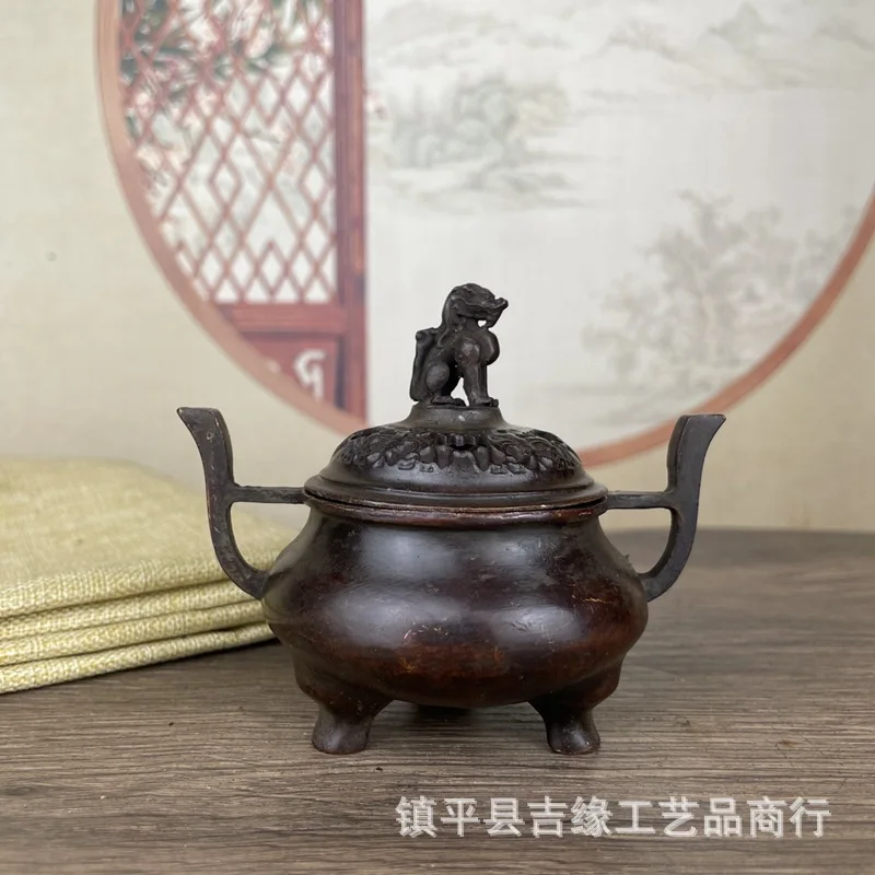

Antique incense burner Kirin straight ear burner indoor aromatherapy ornament decorative handicraft