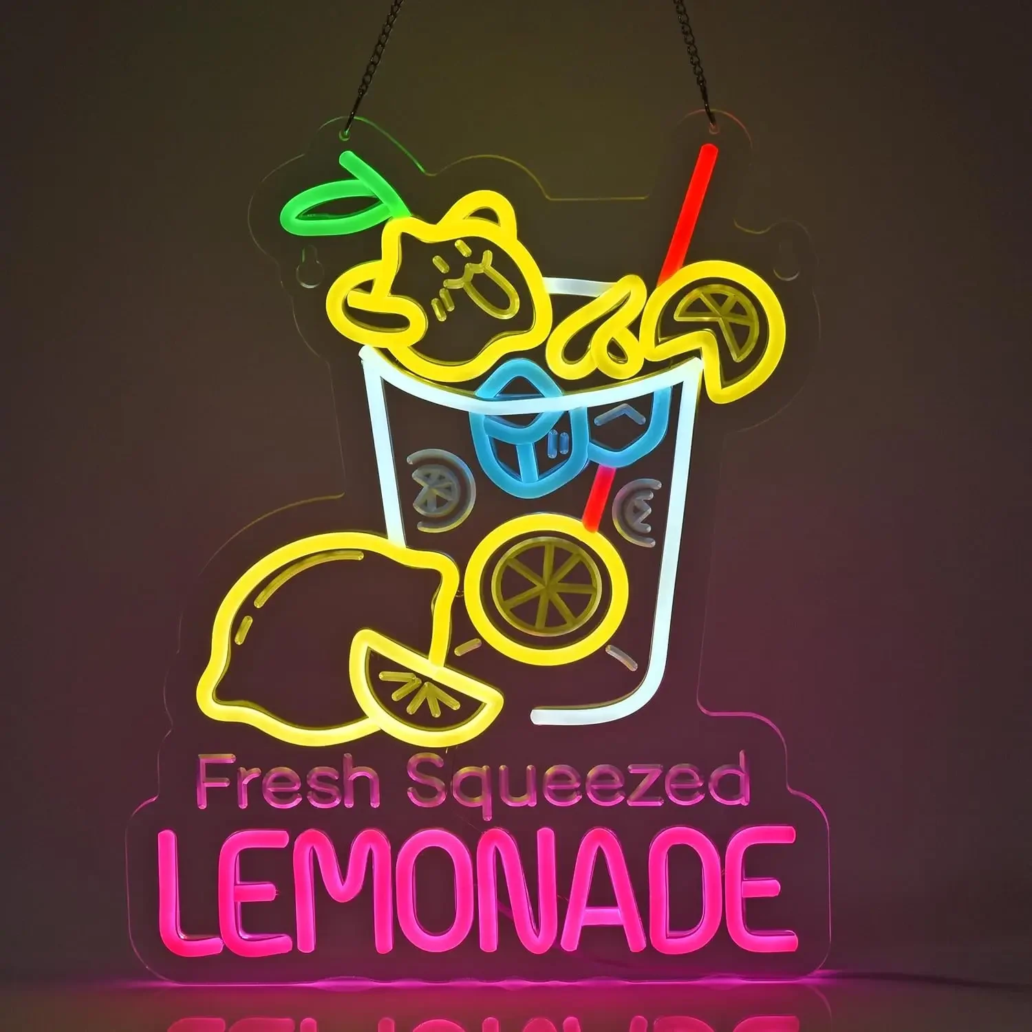 

Lemonade Neon Sign USB Dimmable LED Neon Lights Up Sign for Drink Bar Restaturant Cafe Supermarket Wall Decor Party Gift