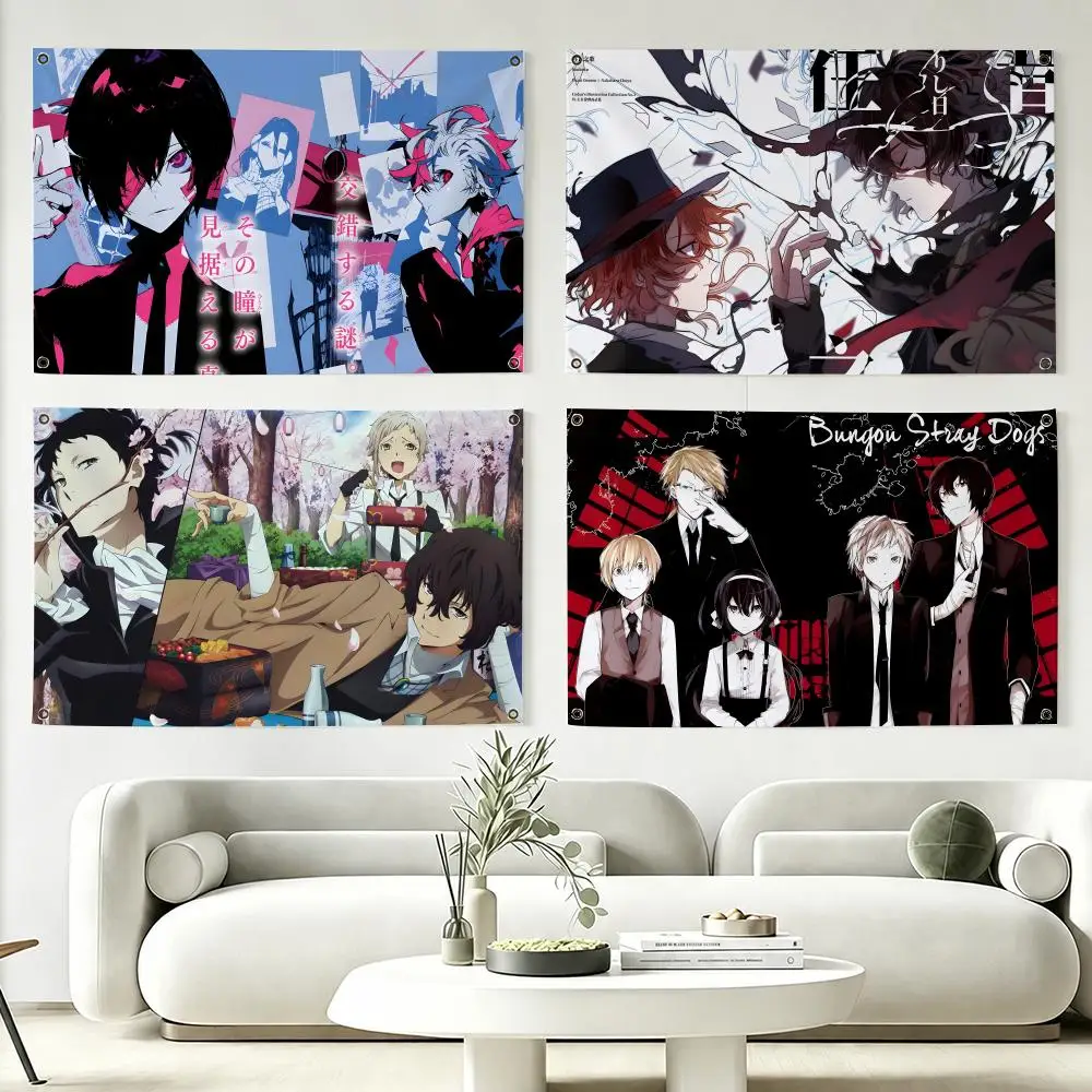Bungo S-stray Dogs Anime Flags Flag Suitable For Party Club Outdoor Interior Wall Art Decoration Banner Gift