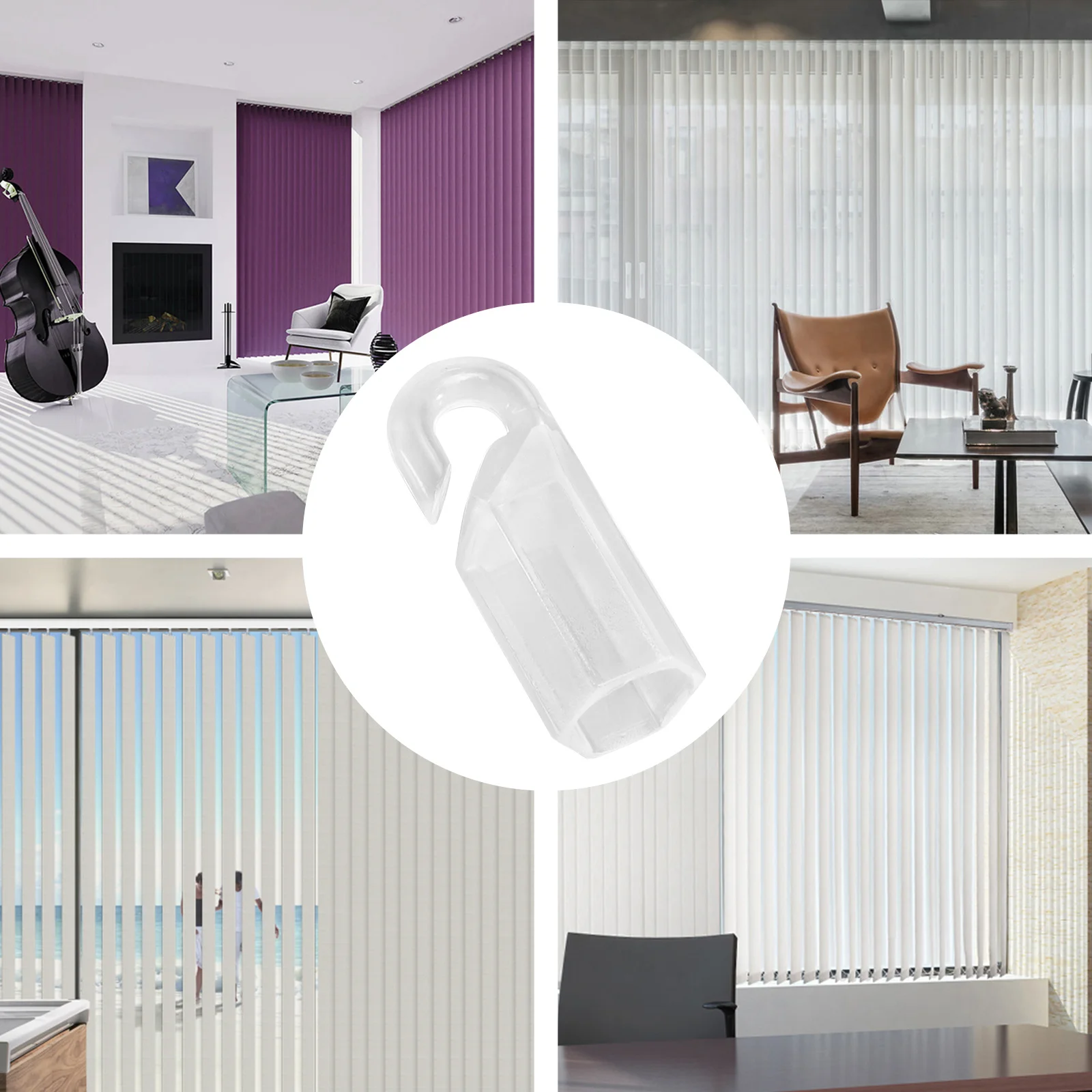 

36pcs Curtain Rod Hook Plastic Blind Wand Tip Repair Replacement Clear Tilt Connector Universal Fit For Blinds Easy Install