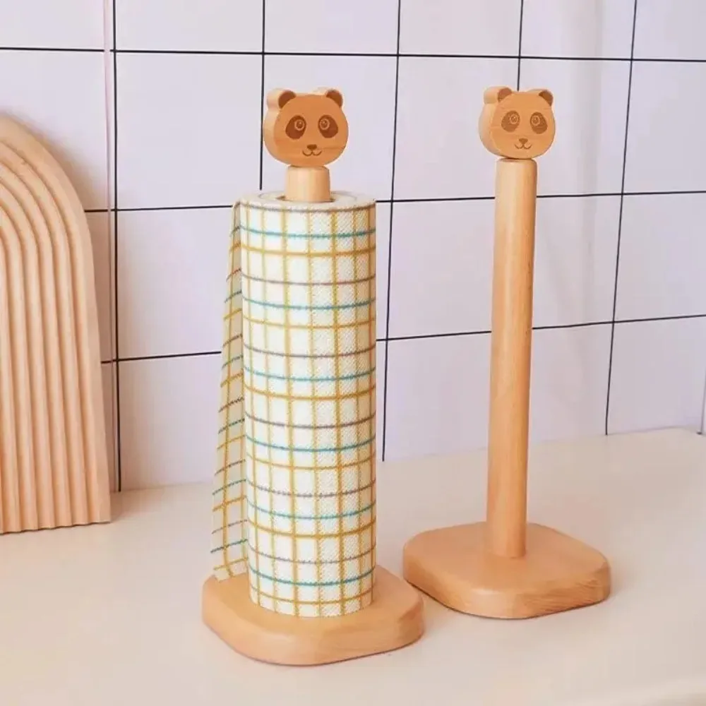 

New Tissue Vertical Stand Napkins Rack Home Toilet Storage Accessories Kitchen Wooden Vertical Roll Paper Towel Holder Bathroom