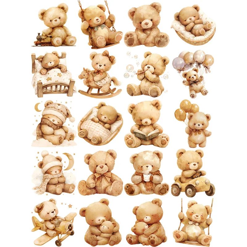 12Pcs/Pack Cute Bear Sticker DIY Craft Scrapbooking Album Junk Journal Decorative Stickers