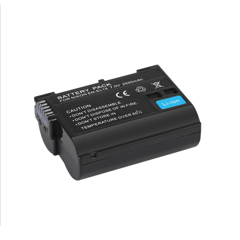 2550mAh Rechargeable Batteries EN-EL15 Li-ion Battery  for Nikon Z5 Z6 D7200 D7100 D7000 D800 D800E D500 D750 D7500 EL15 Camera