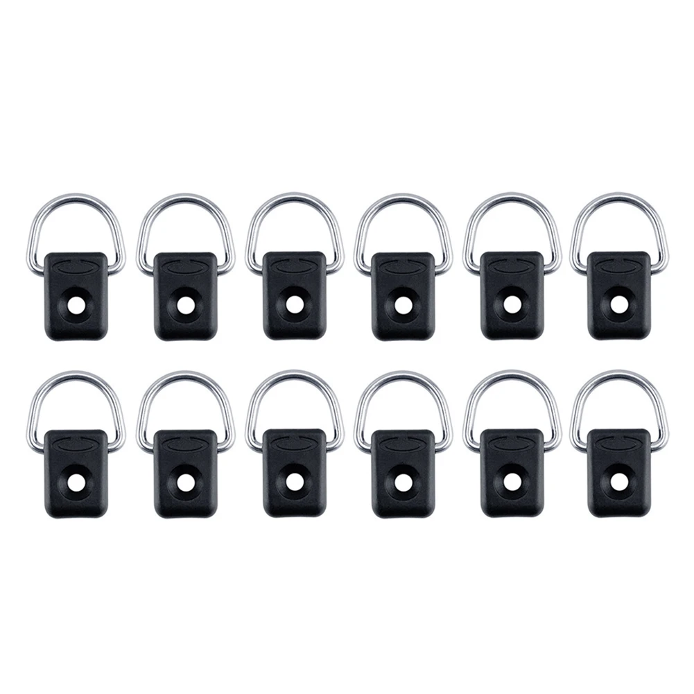12 Piece D-Ring for Kayak Deck Tie Down Loop Fitting Boat Accessory Compatible with Canoe Fishing Raft Dinghy Vessels