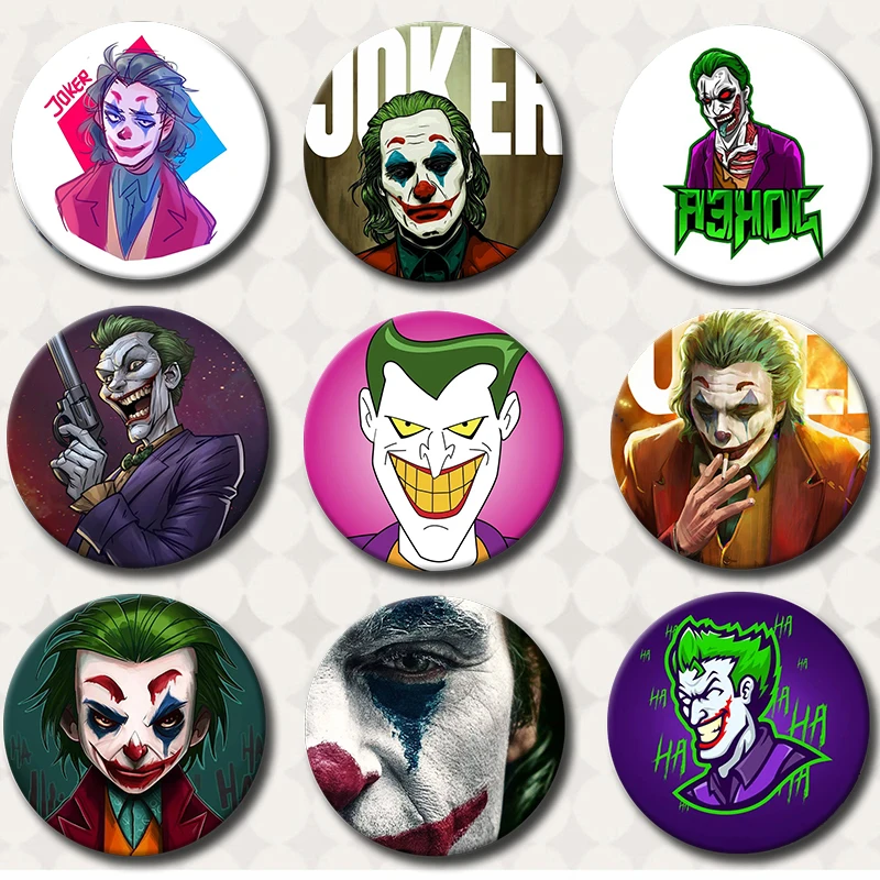 

58mm New Popular Movies joker Portable Mirror Cute Anime Character Cartoon Mini Makeup Mirror Accessories Decor Fans Collect