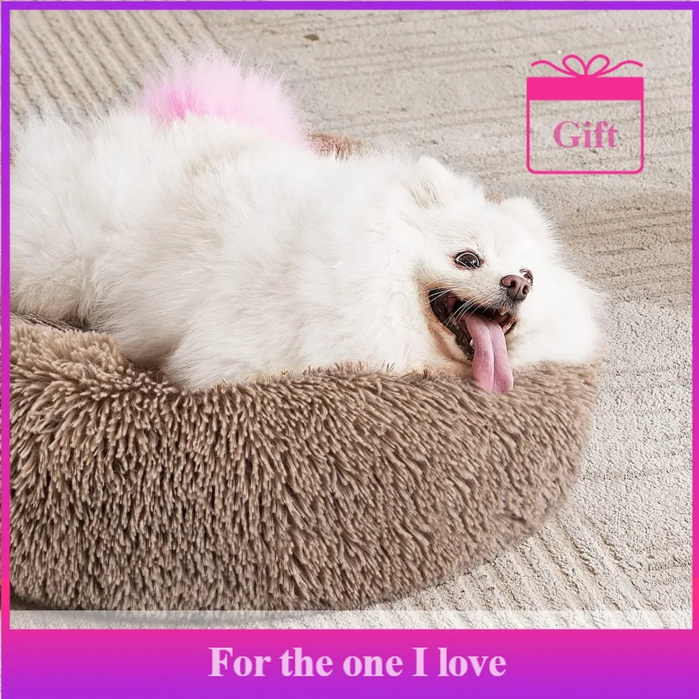 

Orthopedic Dog Bed, Comfortable Donut-shaped Round Pet Bed, Super Soft and Washable Dog Mat