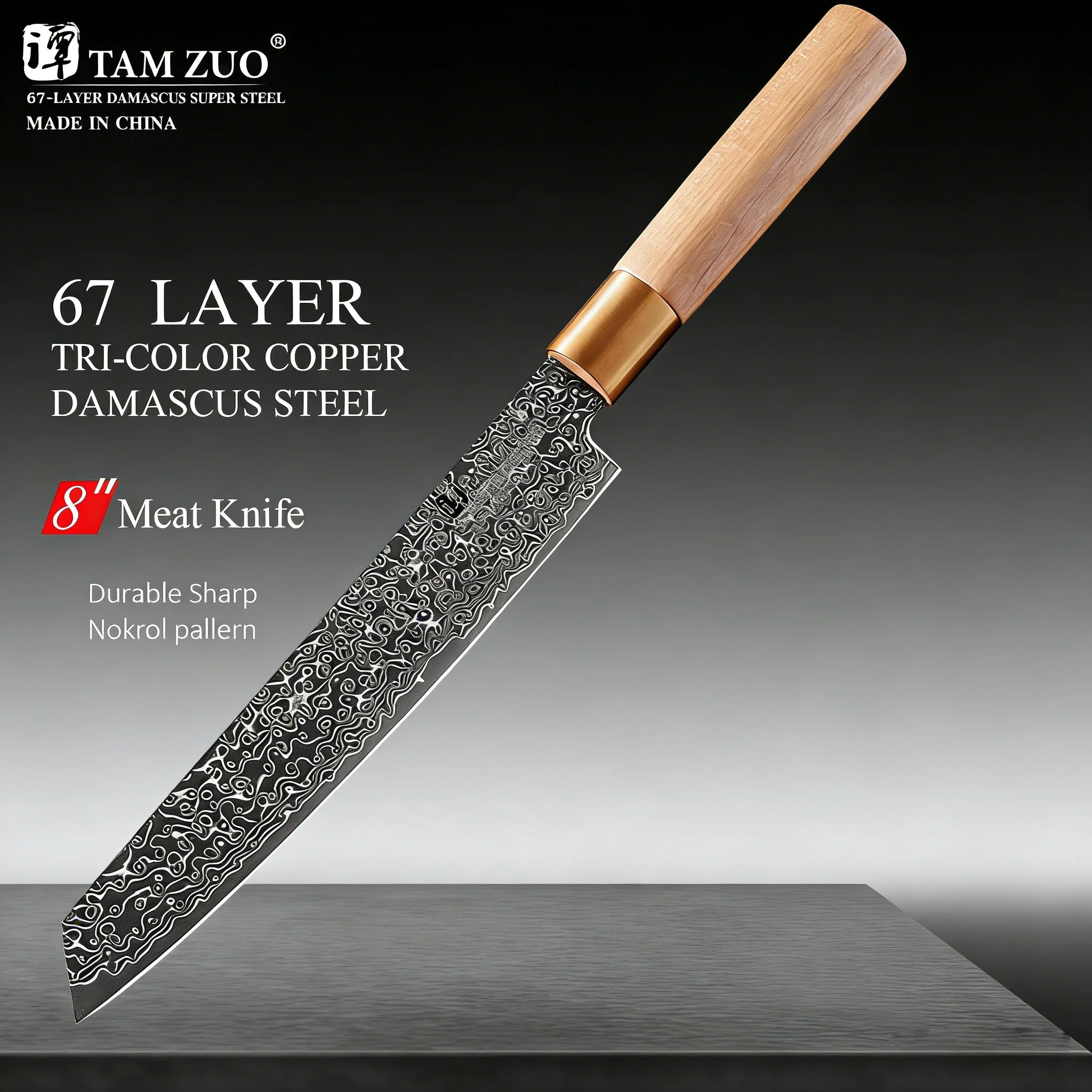 

TAMZUO Japanese Style Kiritsuke Chef Knife Damascus Steel Professional Kitchen Bunka Knives Slicer Cleaver Handmade Cooking Tool