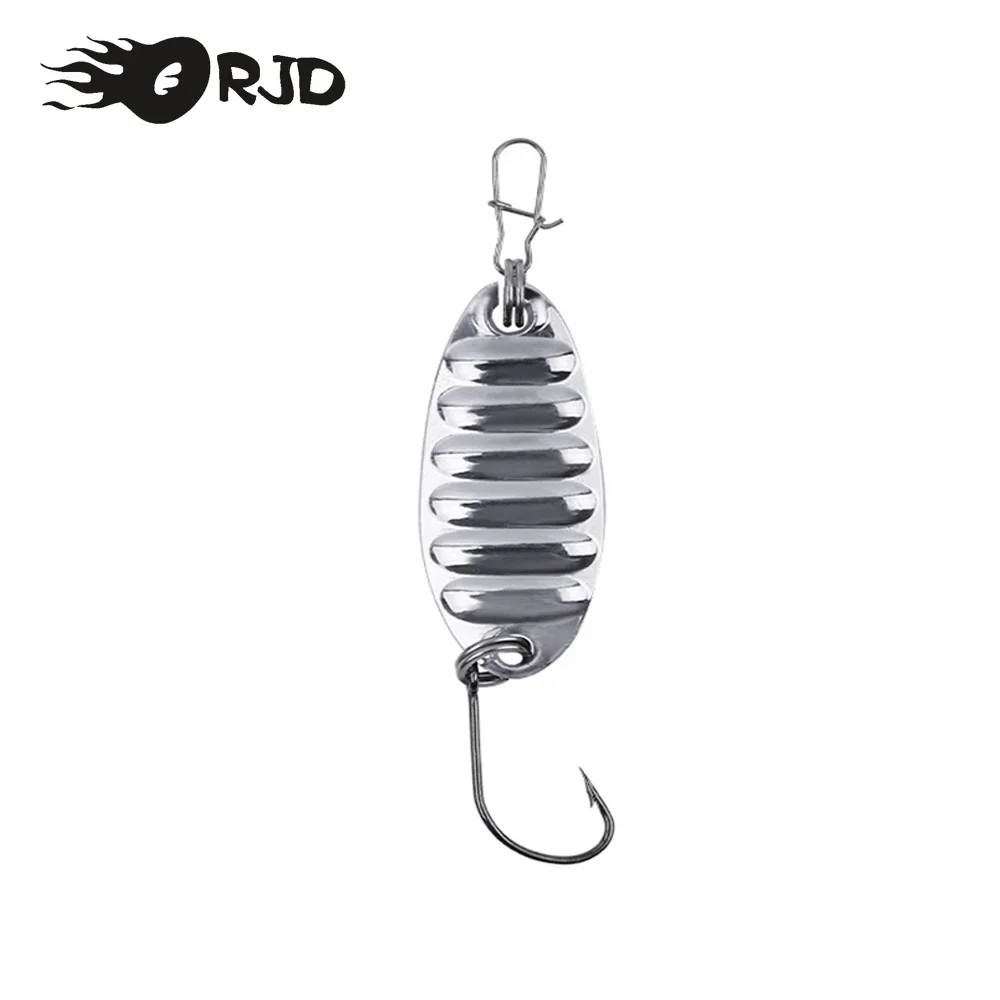 

ORJD 1.5g 3g 5g 7g 10g Metal Spinner Spoon Fishing Lures Gold Silver Artificial Bait Feather Treble Hook Trout Pike Bass Tackle