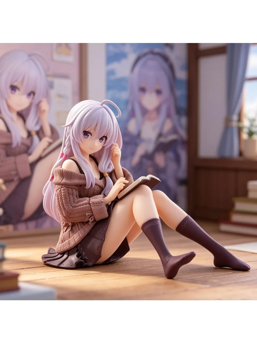 Wandering Witch Elaina Sammelfigur aus PVC-Material, kompakte Sitzhaltung, Anime-Charakterstatue, Tischdekoration & für Fans