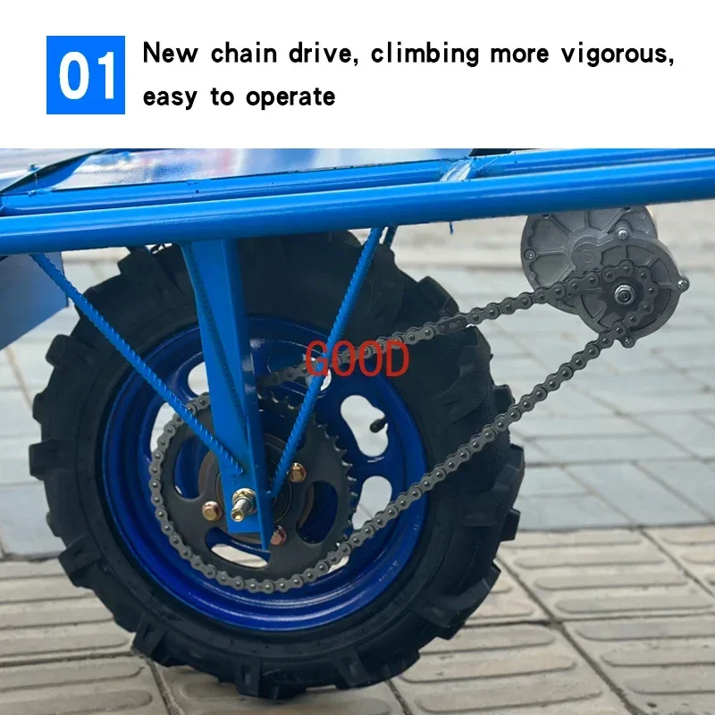 عربة اليد الكهربائية الجديدة سلسلة عربة اليد الزراعية محرك تسلق الجبال نقل البستان عالي القوة