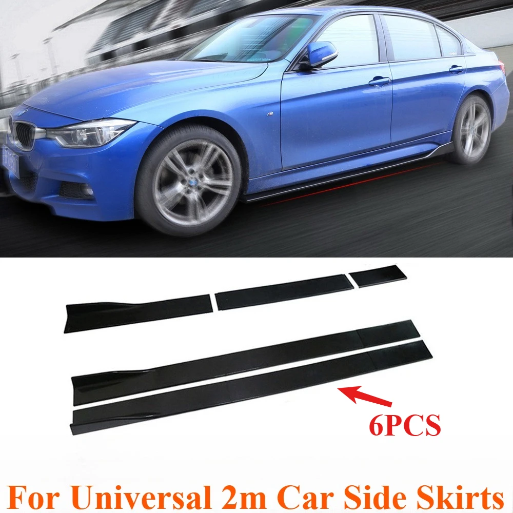 

For BMW Benz VW Audi Ford PEUGEOT SEAT LEON Universal 2M Car Side Skirt Splitters Lip Extension Winglet Body Kit Exterior Trim