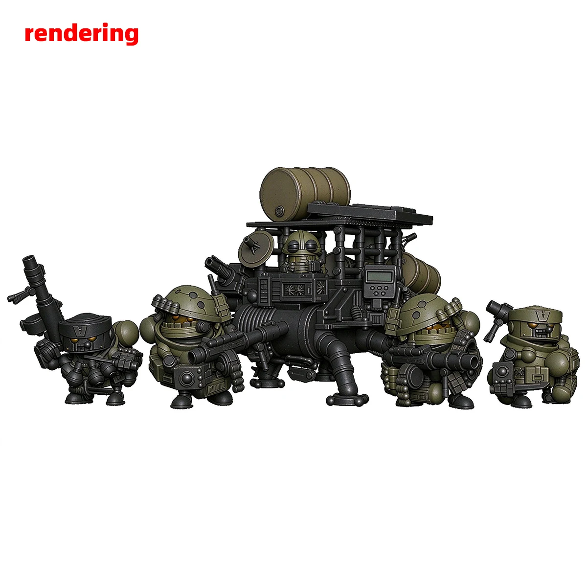 Q-Version Maßstabsmodell-Set 3D-Harz Miniatur-Soldatenfiguren Diorama Unbemalte Sci-Fi-Cartoon-Hexapoden-Mecha-Panzer-Angriff DIY – Detail 6