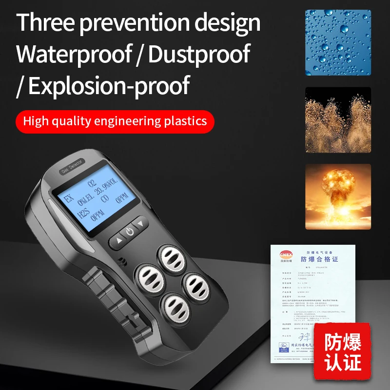 Imagem -03 - Multi Detector de Gás o2 H2s co Lel em Oxigênio Sulfeto de Hidrogênio Monóxido de Carbono Detector de Vazamento de Gás Combustível