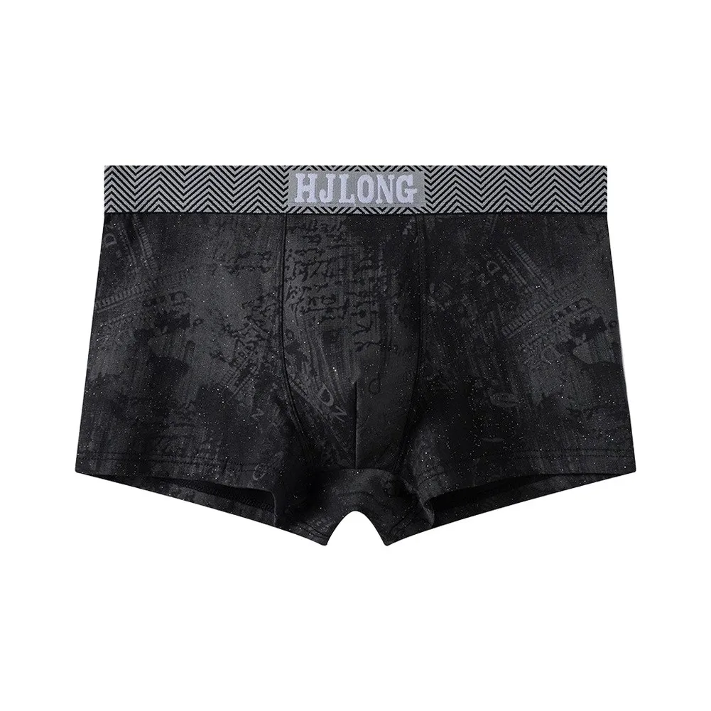 Men's 3D Mesh Breathable Boxer Pouch Underwear Color Printed Panties Briefs Comfortable Mid Waist Shorts Sleepwear