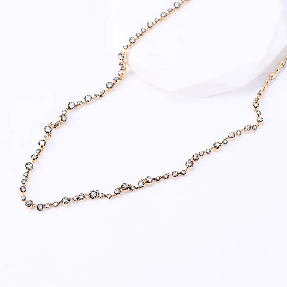 Provence Tennis Necklace 16In Solid Gold DEF/VS Lab Diamonds Trendy Classic Design Chain party Fine Jewelry for Women Custom