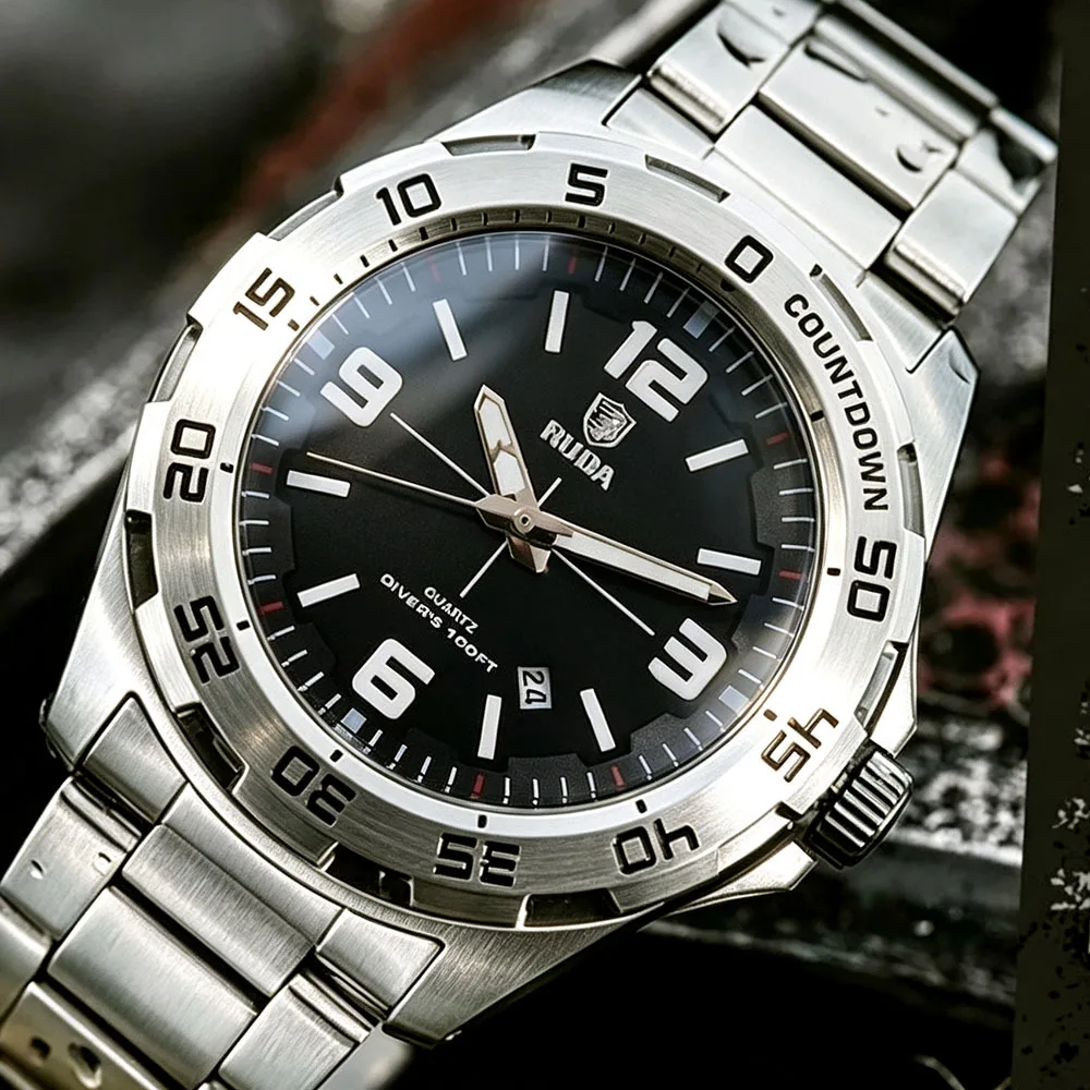 2027 New Men's Watch Fashion Business Luminous Waterproof Quartz Men's Steel Belt Calendar Watch