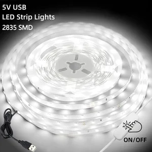1-5m 5V LED Strip Lights 2835 USB 60 LEDs/m TV Backlight Flexible Lighting Ribbon Tape for Bedroom Wardrobe DIY Decoration Light