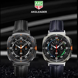 AKGLEADER cow Leather Watch Band for Samsung Galaxy Watch 8 classic bands butterfly buckle for watch 7 Ultra strap
