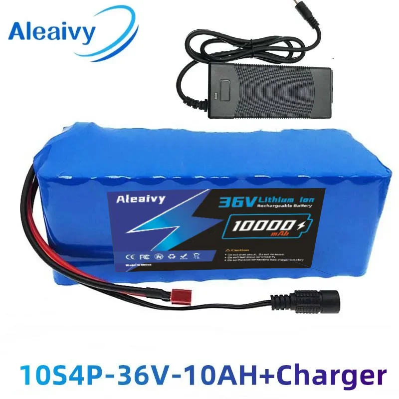 

NEW ALeaivy 36V 10Ah Battery 10S4P - Deep Cycle for 500W Motor + 10S BMS & 18650 Rechargeable Charger