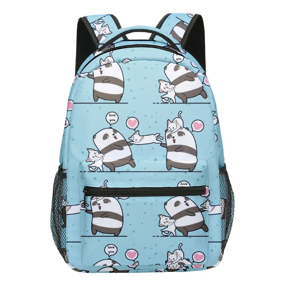 Hip Hop Kpop Youthful School Bags Unisex Cute Panda Travel Bags 3D Print Oxford Waterproof Notebook Shoulder Backpacks