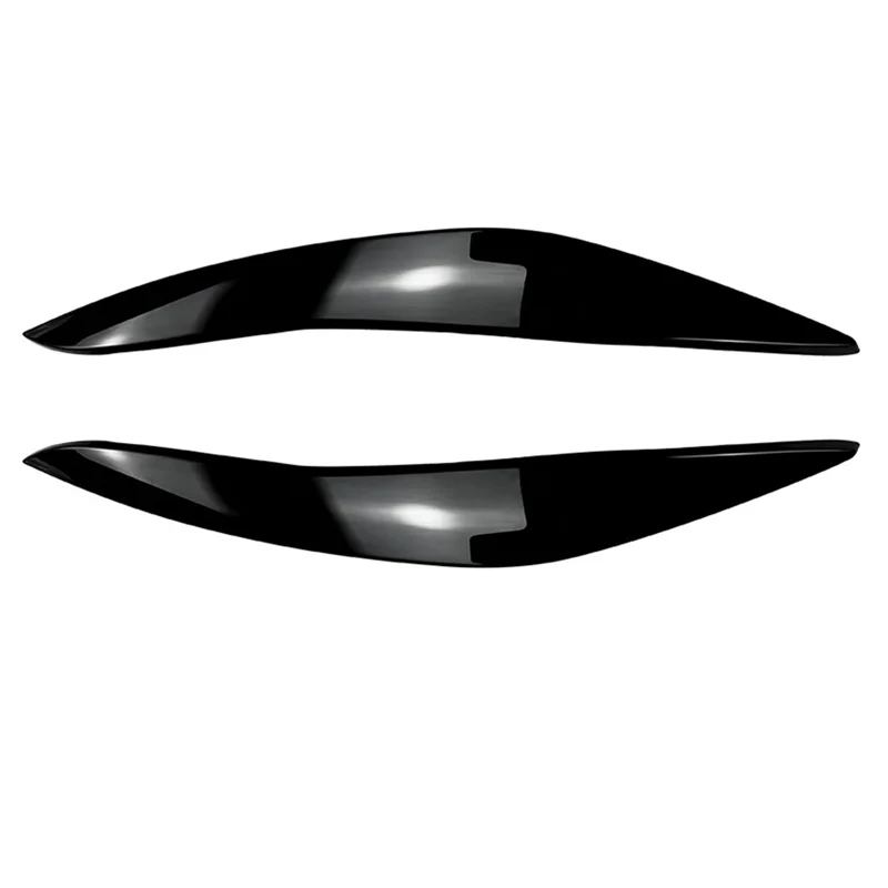 

For BMW 5-Series F10 F11 Early 2011-2014 Glossy Black Front Headlight Cover Garnish Strip Eyebrow Cover Trim Sticker