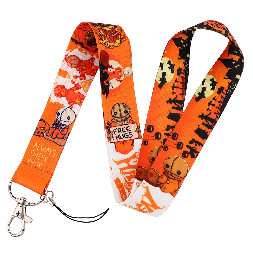 

100Pcs Halloween Cartoon Mobile Phone Lanyards Long Badge Camera Hanging Neck Rope Neck Strong Durable Multi-functional Lanyards