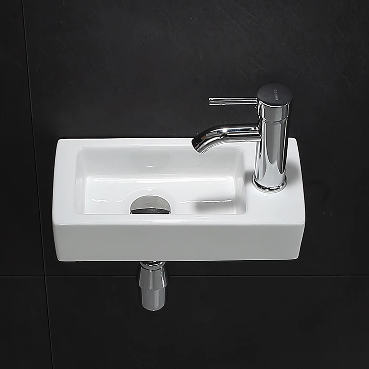 

Керамическая мини-раковина для ванной комнаты, настенная прямоугольная художественная раковина, маленькая умывальница