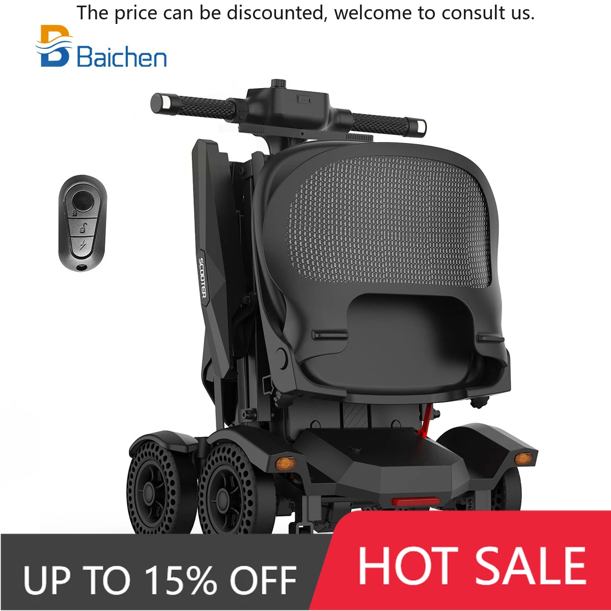 

Hot Sale Lightweight 4 Wheel Electric Mobility Scooters Easy Folding Travel Portable Mobility Scooter With Remote