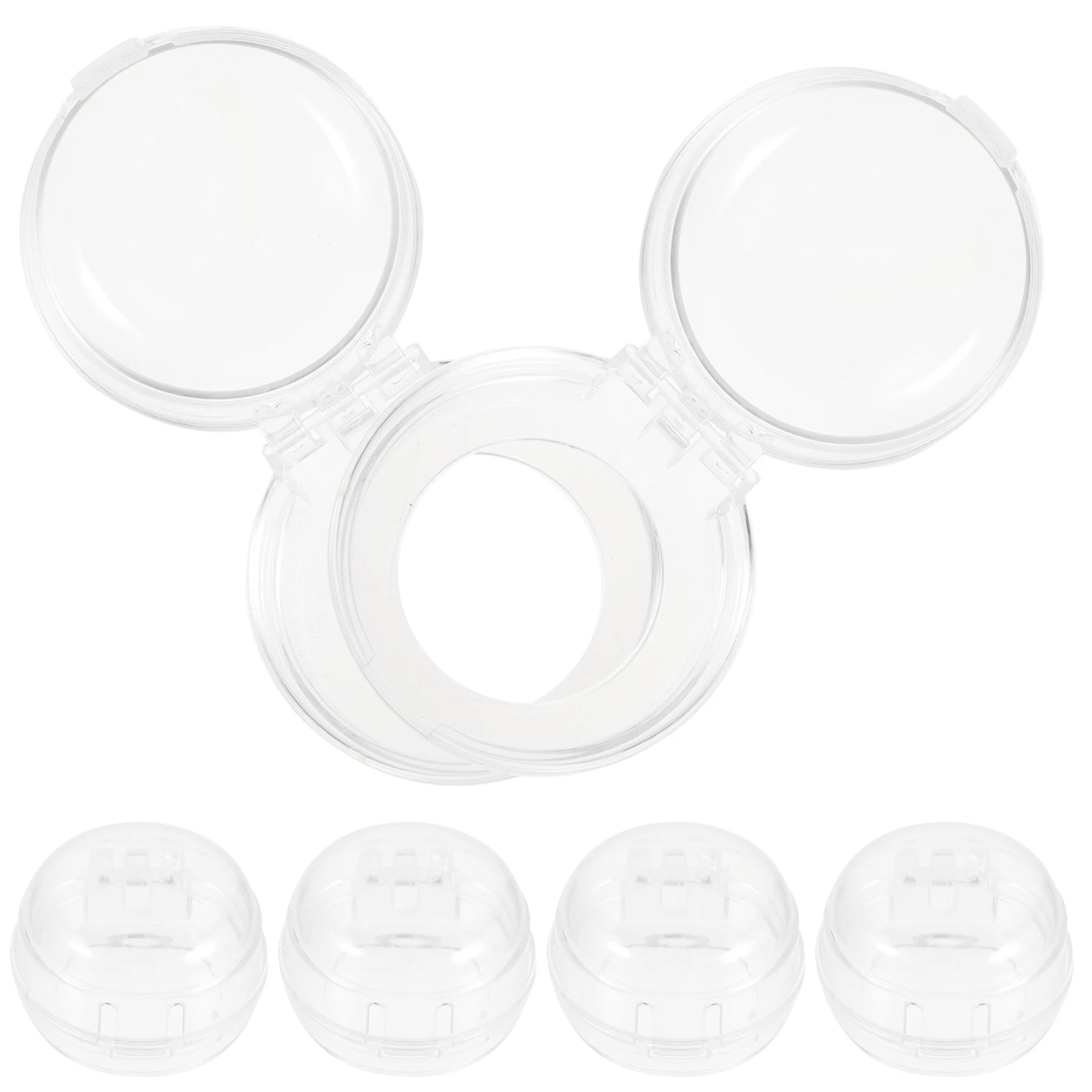

6pcs Transparent Stove Knob Covers Child Safety Guards Fits Circular Buttons Gas Induction Cooker Washing Machine Computer