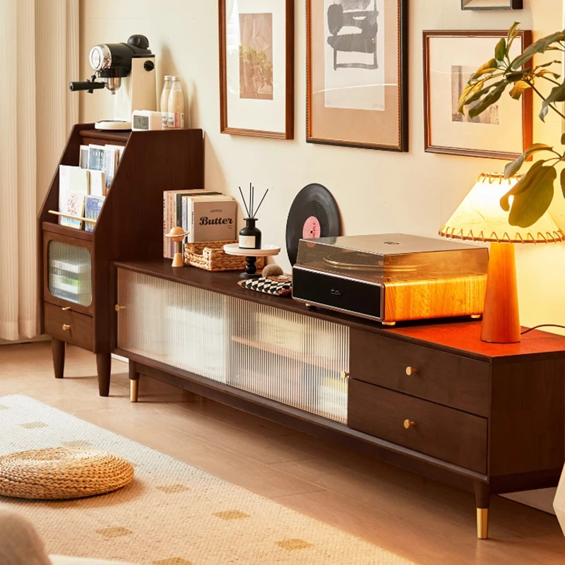 Retro Nordic Designer Coffee TV Stand with Drawers Storage Cabinet Hallway Entryway Unique Living Room Furniture for Television