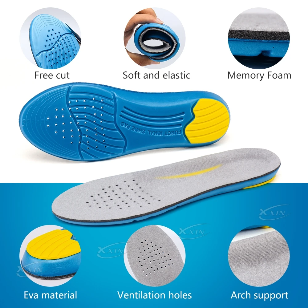 【Xxin】Memory Foam Insole EVA Sport Insoles Elastic Breathable Men W omen Running Shock Absorption Shoe Pad