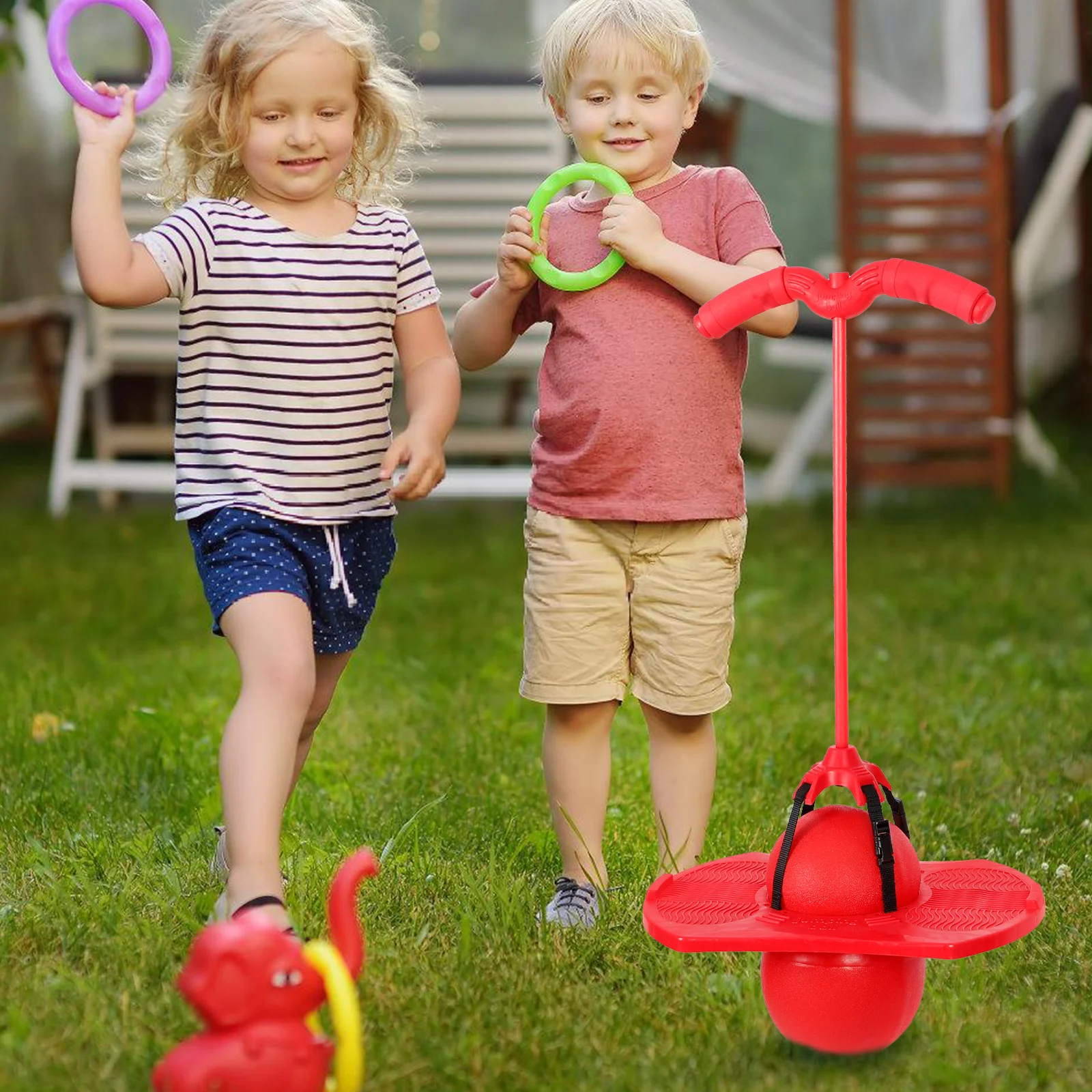 Übungsball, lustiges Kinder-Sportspielzeug, springend, mit Griff, Zubehör für Erwachsene, für Kinder im Freien