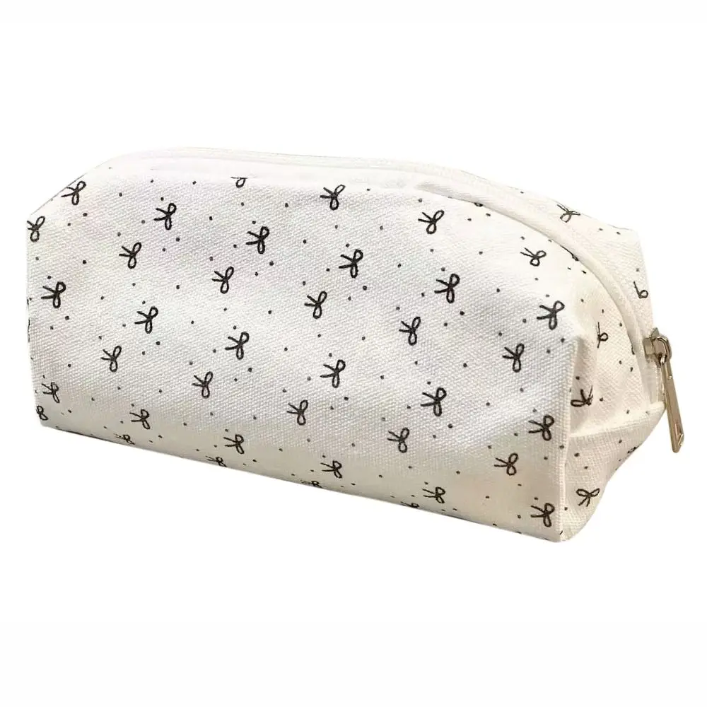 Cute Bowknot Pen Bag Large Capacity Multifunctional Pencil Case Stationery Organizer Students