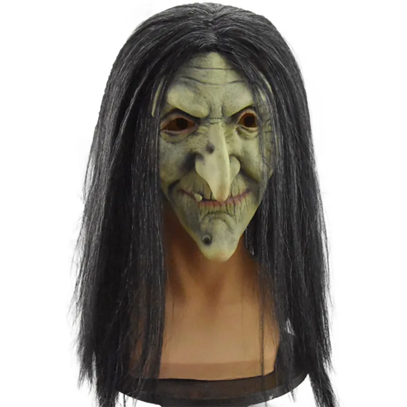 

Halloween Party Dress Up Scary Witch Latex Head Old Witch Ghost Mask Wizard Props Mask Terror