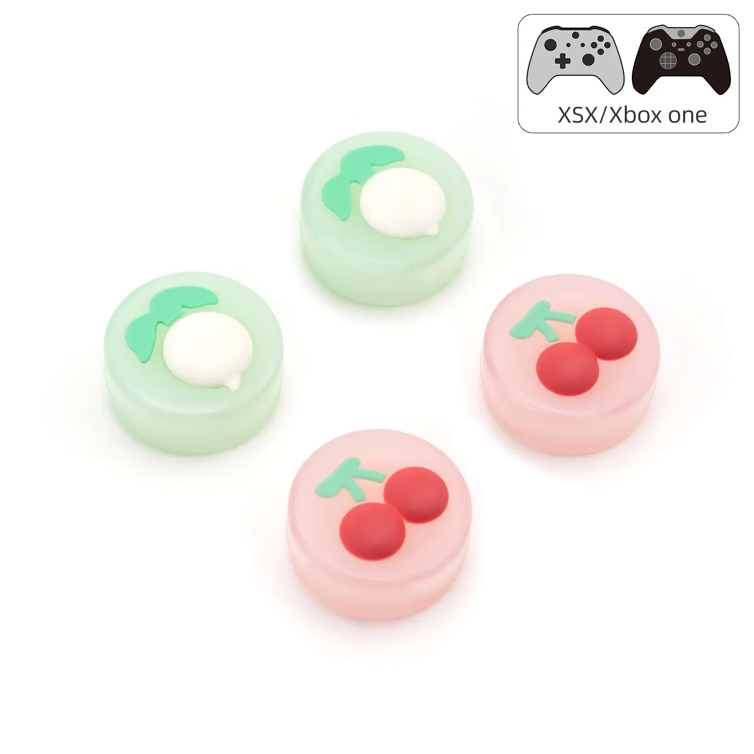 GeekShare Cute Fruit Silicone Sony PS5 PS4 Controller Joystick Caps XBOX ONE NS Pro Game Console Analog Thumb Stick Grips 4pcs