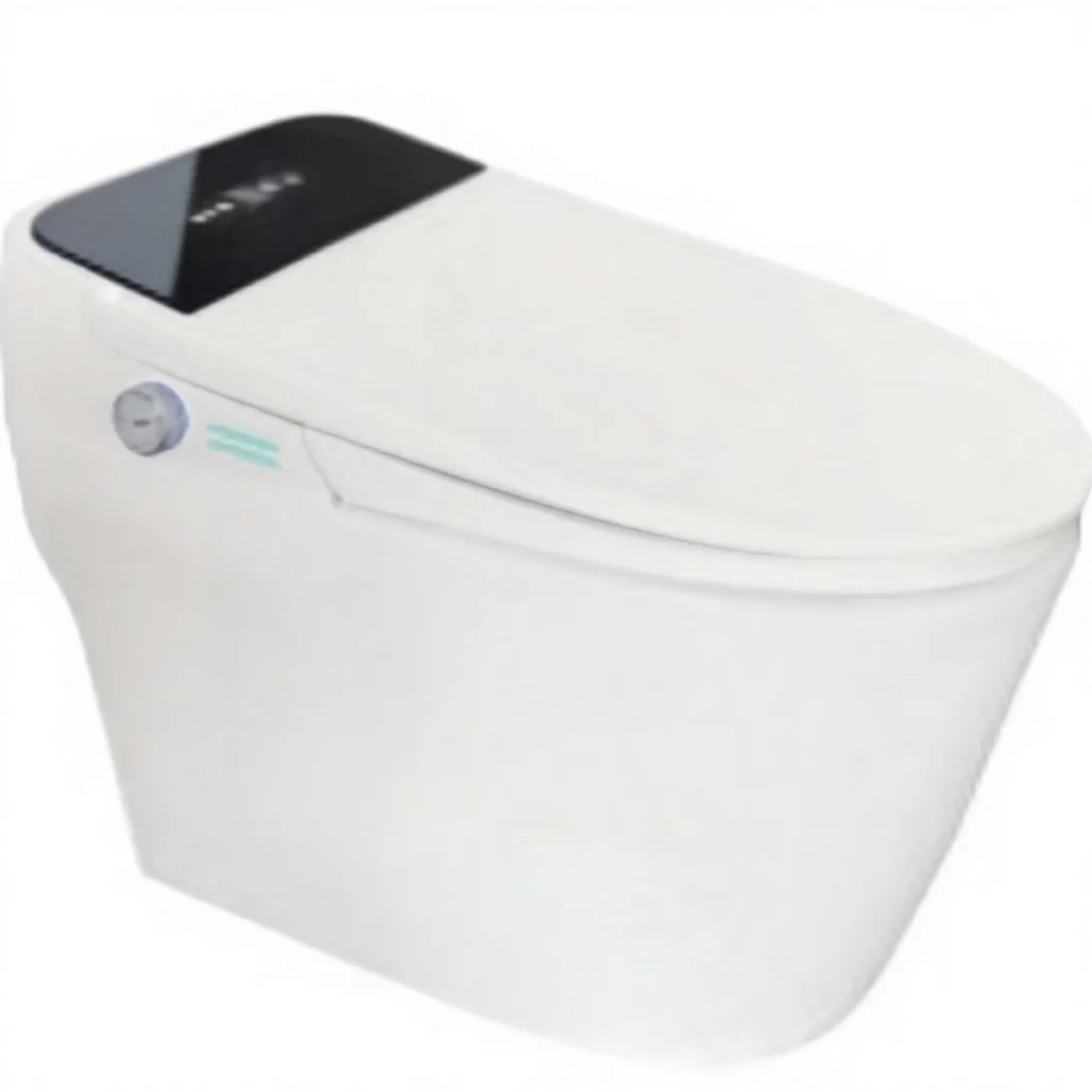 Smart Bathroom Automatic Foot-Activated Flip-Lid Soft-Close Toilet Electric Bidet Remote Control Stainless Steel Floor Mounted