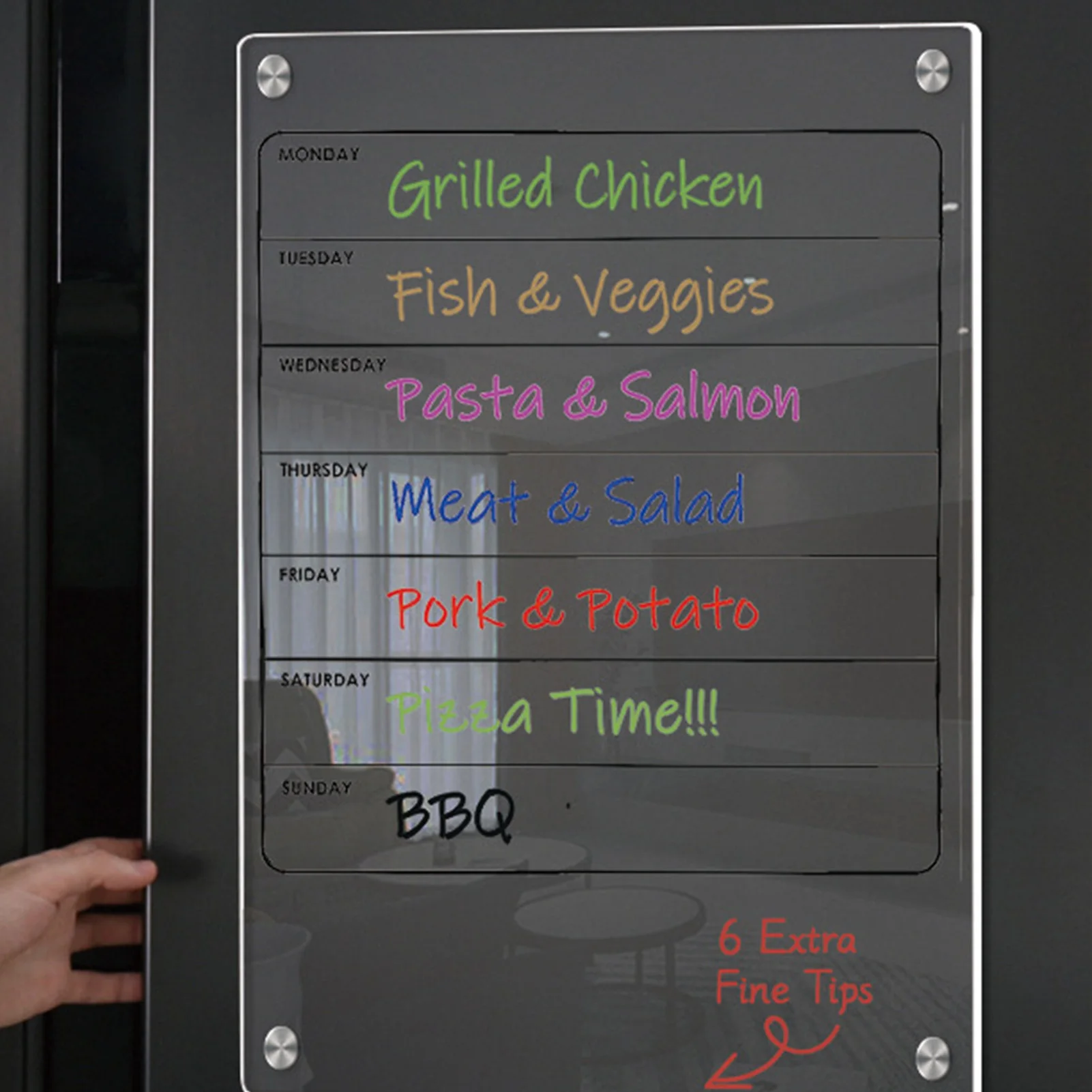 لوحة تقويم ملصق مغناطيسي للثلاجة، نشرة رسم رسائل يومية مرنة مناسبة لتنظيم الحياة اليومية للعائلة