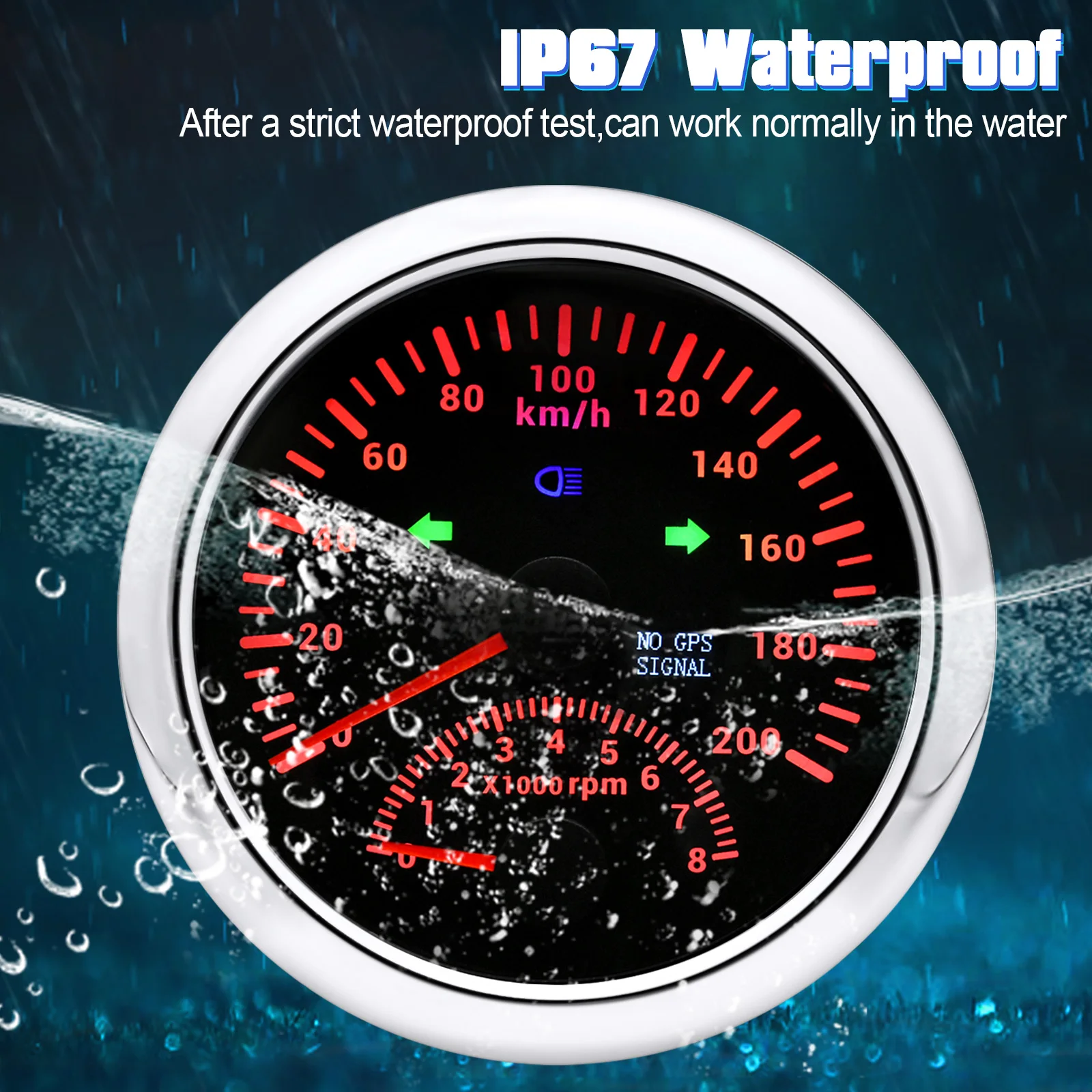 85mm GPS Speedometer With Tachometer 200KM/H 120KM/H Universal Car Truck Boat Speed Meter 85MM Holder Sensor For Car Boat 9-32V