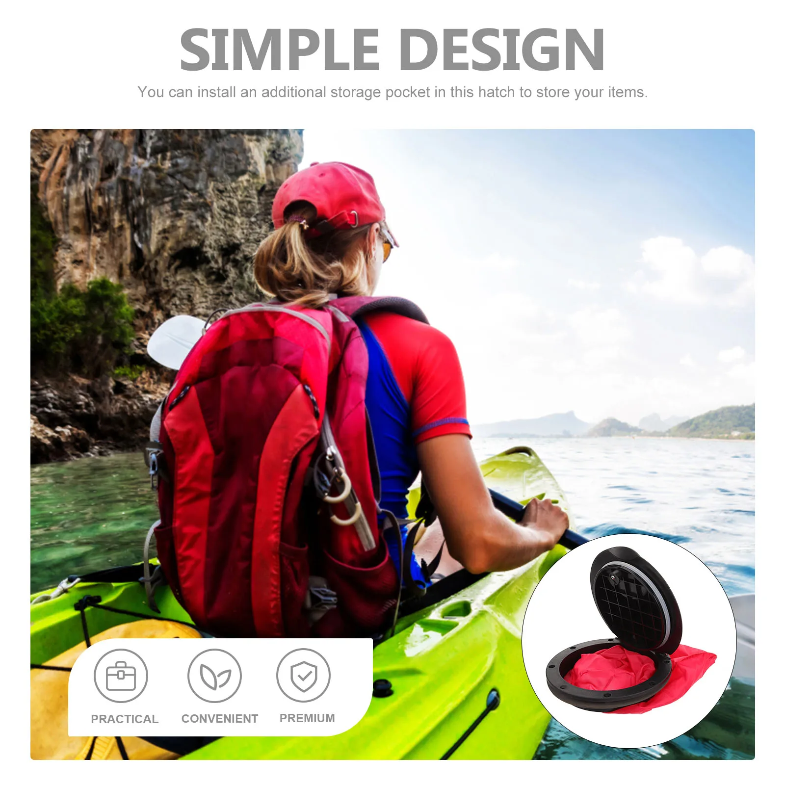 

Waterproof Hatchcover Kayak Deck Plate Durable Nylon Plastic Easy Install Long Service Life Outdoor Kayak Hatch