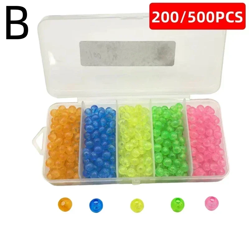 200/500pcs round color luminous beads, anti-collision beads, fishing accessories