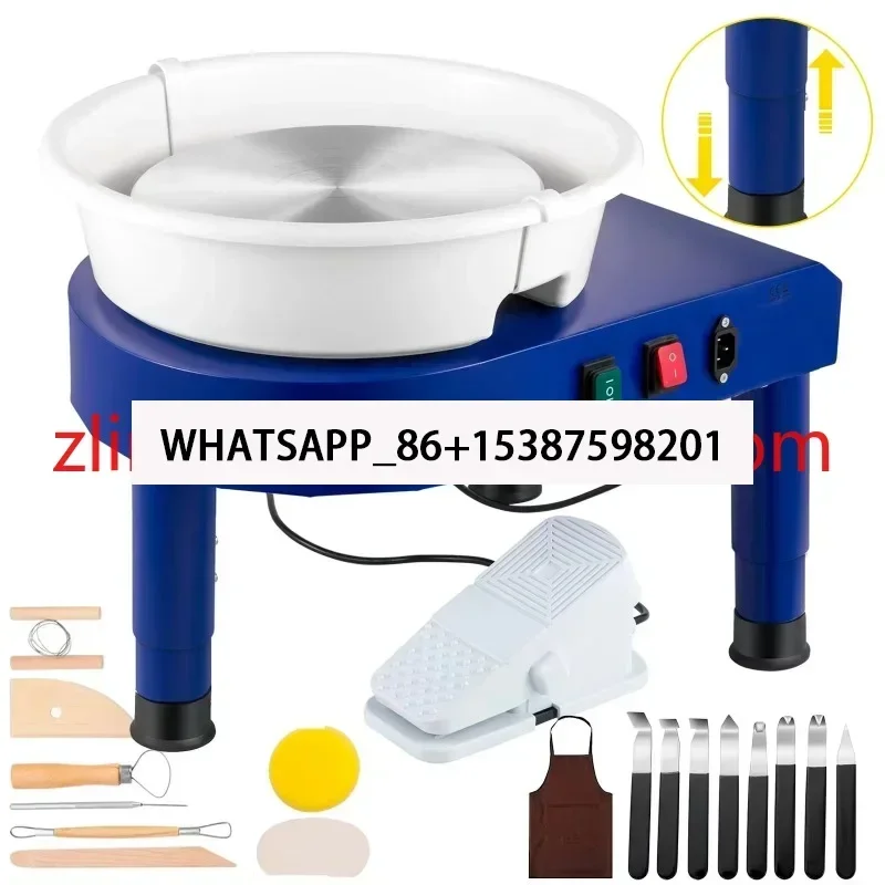 

450W Pottery Wheel Machine 14in/35cm Ceramic Wheel Forming Machine Electric Clay Machine Foot Pedal
