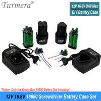 Turmera 3S 12V 4S 14.4V Screwdriver Drill Battery Case 18650 Hoder 30A BMS Weld Nickel12V 16.8V 1A Charger Use in Shura Replace