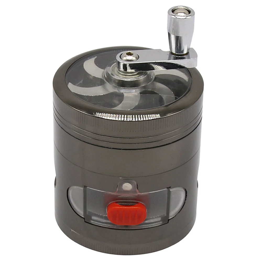 4-Layers Tobacco Herb Grinder Metal With W Clear Window 60mm Zinc Alloy 62MM Herb Smoke Crusher Home Cigarette Accessories