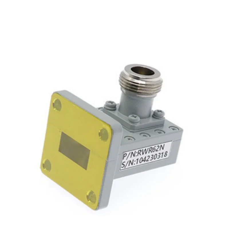 WR62 BJ140 N Female Waveguide-to-Coaxial Adapter 11.9-18GHz Orthogonal FBP140 Square Flange RWR62